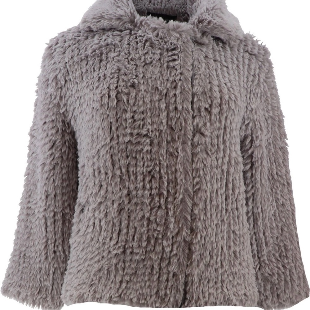Colleen Lopez Cozy Knit Motorcycle Jacket GRAY S NWOT - Gray